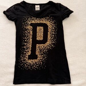 Black Kids Shirt with Gold 'P' Design